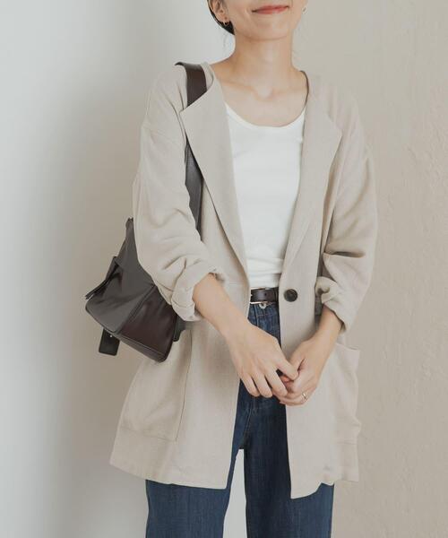 URBAN RESEARCH DOORS(アーバンリサーチドアーズ)の「ウエストドロストジャケット(その他アウター・レディース・ブラック/ベージュ・MEDIUM)」の2枚目の写真