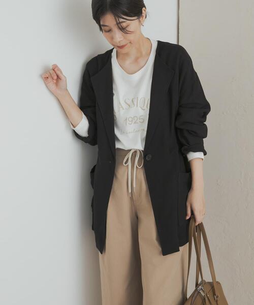 URBAN RESEARCH DOORS(アーバンリサーチドアーズ)の「ウエストドロストジャケット(その他アウター・レディース・ブラック/ベージュ・MEDIUM)」の5枚目の写真