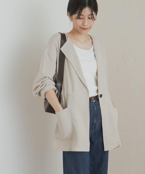 URBAN RESEARCH DOORS(アーバンリサーチドアーズ)の「ウエストドロストジャケット(その他アウター・レディース・ブラック/ベージュ・MEDIUM)」の12枚目の写真