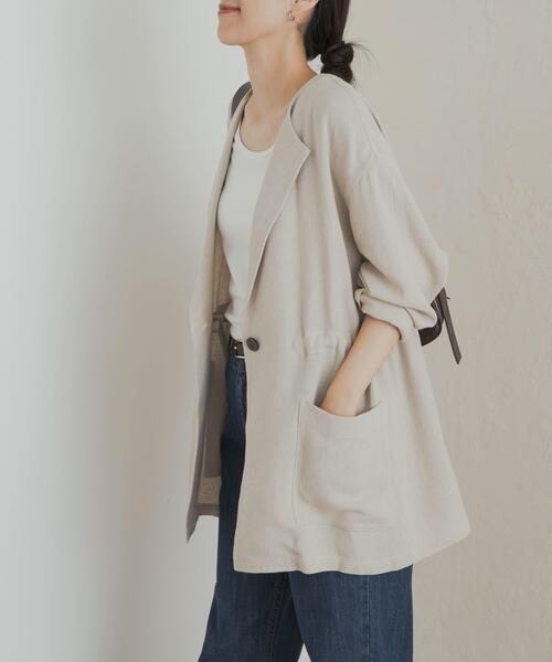URBAN RESEARCH DOORS(アーバンリサーチドアーズ)の「ウエストドロストジャケット(その他アウター・レディース・ブラック/ベージュ・MEDIUM)」の13枚目の写真