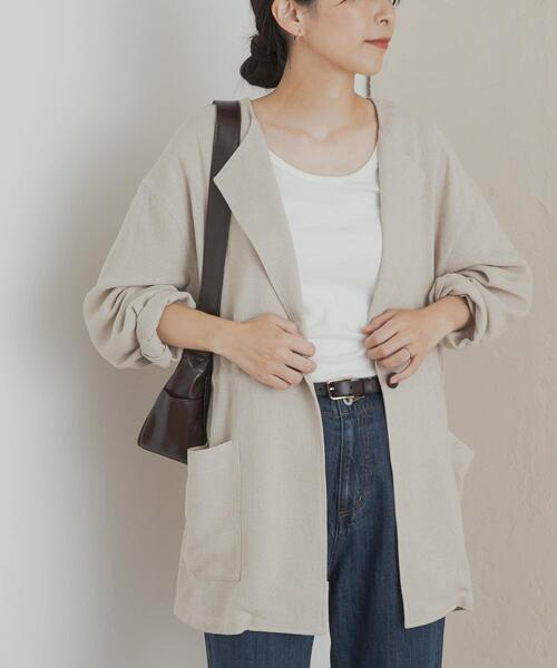 URBAN RESEARCH DOORS(アーバンリサーチドアーズ)の「ウエストドロストジャケット(その他アウター・レディース・ブラック/ベージュ・MEDIUM)」の16枚目の写真