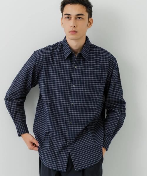 URBAN RESEARCH（アーバンリサーチ）の「『UR TECH』Brushed Cotton Shirts（シャツ/ブラウス・メンズ・オフホワイト/チャコールグレー/ネイビー/ブルー系その他・SMALL/MEDIUM/LARGE）」の13枚目の写真
