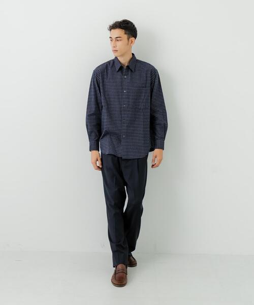 URBAN RESEARCH（アーバンリサーチ）の「『UR TECH』Brushed Cotton Shirts（シャツ/ブラウス・メンズ・オフホワイト/チャコールグレー/ネイビー/ブルー系その他・SMALL/MEDIUM/LARGE）」の6枚目の写真