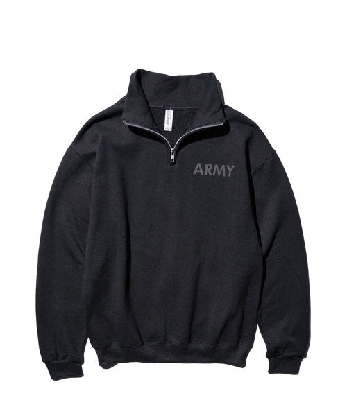 JERZEES(ジャージーズ)の「JERZEES / ジャージーズ ARMY STAND QUARTER-ZIP SWEAT アーミー プリント ハーフジップ スウェット(スウェット・メンズ・ライトグレー/ブラック・MEDIUM/LARGE/X-LARGE)」の10枚目の写真