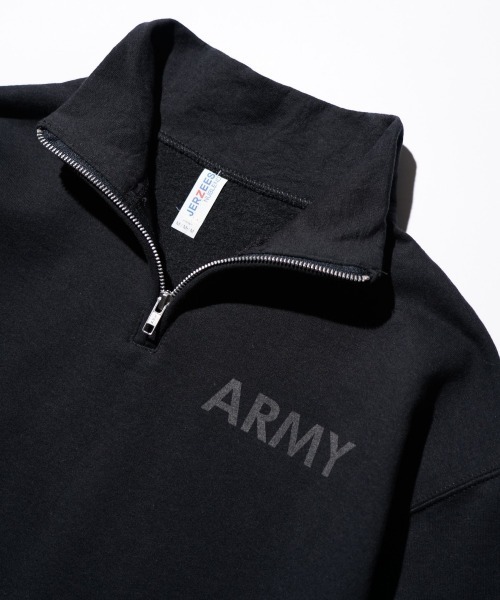 JERZEES(ジャージーズ)の「JERZEES / ジャージーズ ARMY STAND QUARTER-ZIP SWEAT アーミー プリント ハーフジップ スウェット(スウェット・メンズ・ライトグレー/ブラック・MEDIUM/LARGE/X-LARGE)」の11枚目の写真
