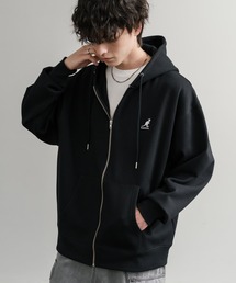 KANGOL（カンゴール）の「KANGOL カンゴール 別注コラボオーバーサイズ裏起毛ロゴ刺繍フルジップパーカー（パーカー）」