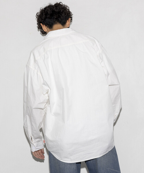HINSON（ヒンソン）の「HINSON/ヒンソン レギュラーカラー ブロード ロングスリーブシャツ（シャツ/ブラウス・メンズ・オフホワイト/ブラック/ホワイト・SMALL/LARGE/MEDIUM）」の17枚目の写真
