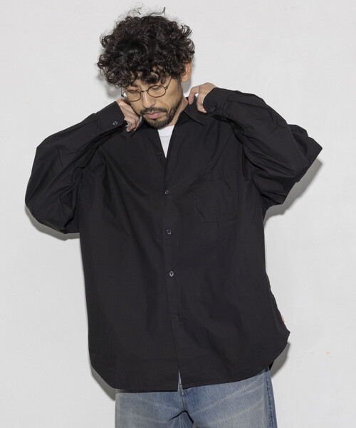 HINSON（ヒンソン）の「HINSON/ヒンソン レギュラーカラー ブロード ロングスリーブシャツ（シャツ/ブラウス・メンズ・オフホワイト/ブラック/ホワイト・SMALL/LARGE/MEDIUM）」の6枚目の写真