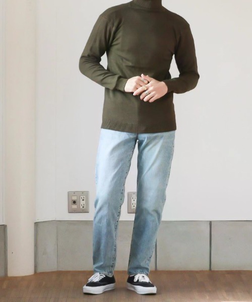 NO WAY（ノーウェイ）の「/カラータートルネックセーター/（ニット/セーター・メンズ・ライトグレー/ブラック/ネイビー/グレー/カーキ/グレイッシュベージュ/テラコッタ・LARGE/X-LARGE）」の6枚目の写真