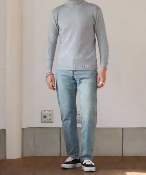 NO WAY（ノーウェイ）の「/カラータートルネックセーター/（ニット/セーター・メンズ・ライトグレー/ブラック/ネイビー/グレー/カーキ/グレイッシュベージュ/テラコッタ・LARGE/X-LARGE）」の2枚目の写真