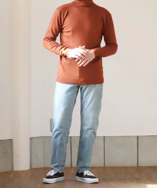 NO WAY（ノーウェイ）の「/カラータートルネックセーター/（ニット/セーター・メンズ・ライトグレー/ブラック/ネイビー/グレー/カーキ/グレイッシュベージュ/テラコッタ・LARGE/X-LARGE）」の4枚目の写真