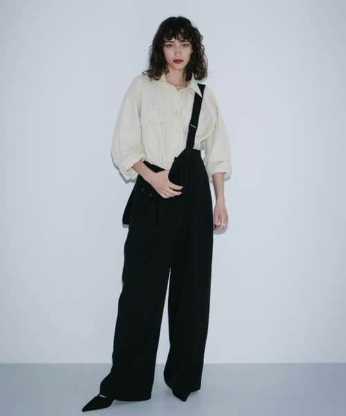 HANNE(アン)の「サスペンダートラウザー(サロペット/オーバーオール・レディース・ベージュ/ブラック/グレー・XS/S/M)」の16枚目の写真