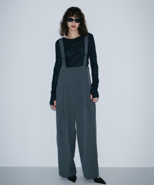 HANNE(アン)の「サスペンダートラウザー(サロペット/オーバーオール・レディース・ベージュ/ブラック/グレー・XS/S/M)」の15枚目の写真