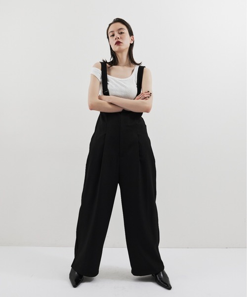 HANNE(アン)の「サスペンダートラウザー(サロペット/オーバーオール・レディース・ベージュ/ブラック/グレー・XS/S/M)」の14枚目の写真