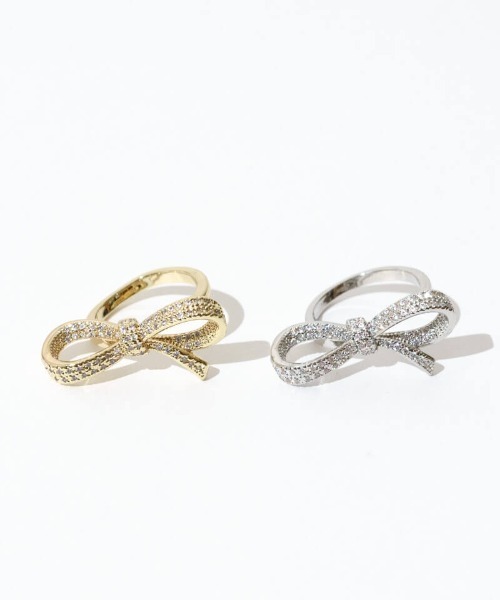 flower（フラワー）の「ストーンリボンリング（リング・レディース・シルバー/ゴールド・FREE）」の4枚目の写真