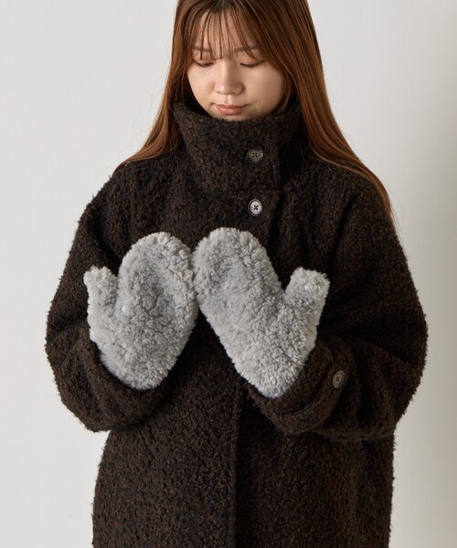 BIRTHDAY BAR（バースデイバー）の「ブライトボアミトン（手袋・レディース・グレー/モカ・0）」の3枚目の写真