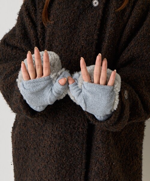BIRTHDAY BAR（バースデイバー）の「ブライトボアミトン（手袋・レディース・グレー/モカ・0）」の18枚目の写真