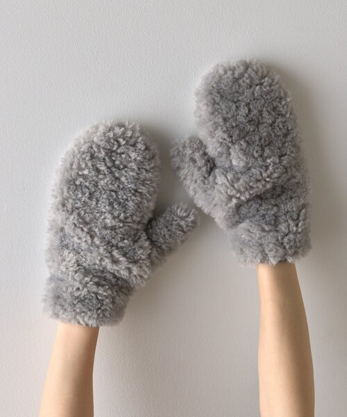 BIRTHDAY BAR（バースデイバー）の「ブライトボアミトン（手袋・レディース・グレー/モカ・0）」の19枚目の写真