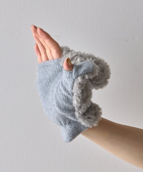 BIRTHDAY BAR（バースデイバー）の「ブライトボアミトン（手袋・レディース・グレー/モカ・0）」の10枚目の写真