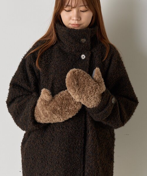 BIRTHDAY BAR（バースデイバー）の「ブライトボアミトン（手袋・レディース・グレー/モカ・0）」の5枚目の写真