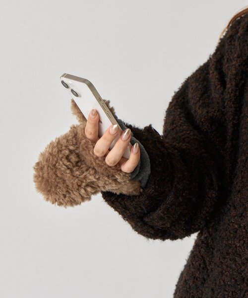 BIRTHDAY BAR（バースデイバー）の「ブライトボアミトン（手袋・レディース・グレー/モカ・0）」の7枚目の写真