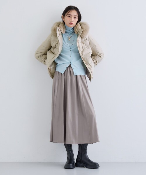 INDIVI（インディヴィ）の「【名品／撥水／抗菌防臭】ショート丈リサイクルダウンコート（ダウンジャケット/コート・レディース・アイボリー/ブラック/ベージュ/ネイビー・03/05/07/12/13/15 /17/19/36/38/40）」の16枚目の写真