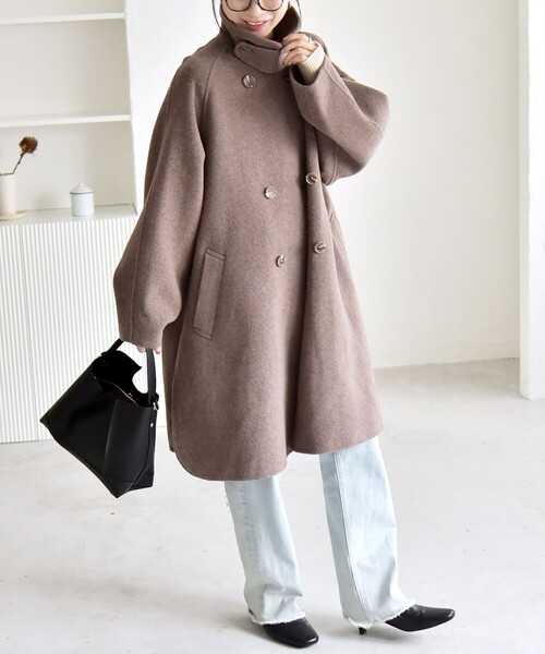 quaranciel: リバー スタンド & テーラード ダブルブレスト Aライン