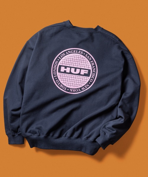 HUF(ハフ)の「MANHOLE CREWNECK(スウェット・メンズ・アッシュグレー/ブラック/ネイビー・M/XXL/XL/L/S)」の3枚目の写真