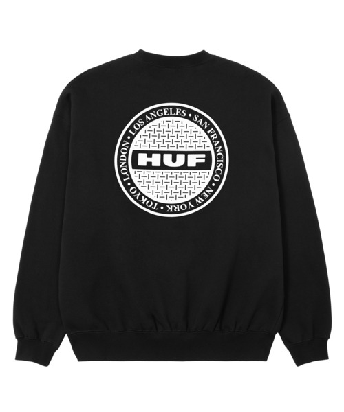 HUF(ハフ)の「MANHOLE CREWNECK(スウェット・メンズ・アッシュグレー/ブラック/ネイビー・M/XXL/XL/L/S)」の4枚目の写真