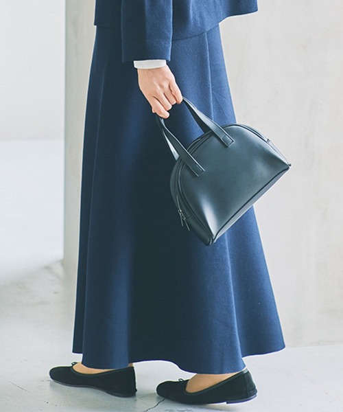 studio CLIP（スタディオクリップ）の「12ゲージニットフレアスカート[プチ・プラスサイズあり]《オケージョン2025AW》（スカート・レディース・チャコール/ネイビー・FREE/ﾌﾘｰ(L)/PF）」の7枚目の写真