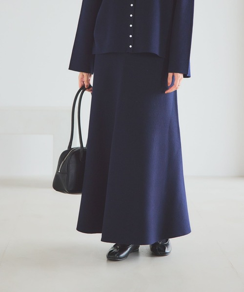 studio CLIP（スタディオクリップ）の「12ゲージニットフレアスカート[プチ・プラスサイズあり]《オケージョン2025AW》（スカート・レディース・チャコール/ネイビー・FREE/ﾌﾘｰ(L)/PF）」の13枚目の写真