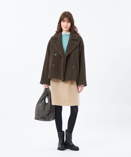 MACKINTOSH PHILOSOPHY（ﾏｯｷﾝﾄｯｼｭ ﾌｨﾛｿﾌｨｰ）の「【WEB&一部店舗限定】【HESSLE P-COAT(ヘスルピーコート)】（ピーコート・レディース・グリーン/ホワイト系その他/ベージュ/グレー系その他2/ブラウン系その他4・38）」の9枚目の写真