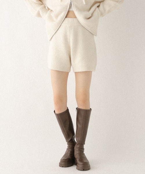 Heather(ヘザー)の「ニットコンパクトショートパンツ 603610(その他パンツ・レディース・チャコールグレー/アイボリー/ベージュ・FREE)」の3枚目の写真