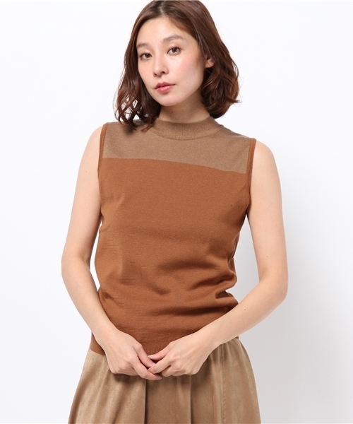 OUTLET（アウトレット）の「【CAPRICIEUX LE'MAGE】ミラノリブパネルボトルタンク（ニット/セーター・レディース・キャメル/ブラック/カーキ・FREE）」の3枚目の写真