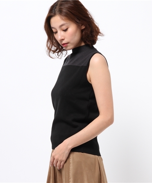 OUTLET（アウトレット）の「【CAPRICIEUX LE'MAGE】ミラノリブパネルボトルタンク（ニット/セーター・レディース・キャメル/ブラック/カーキ・FREE）」の6枚目の写真