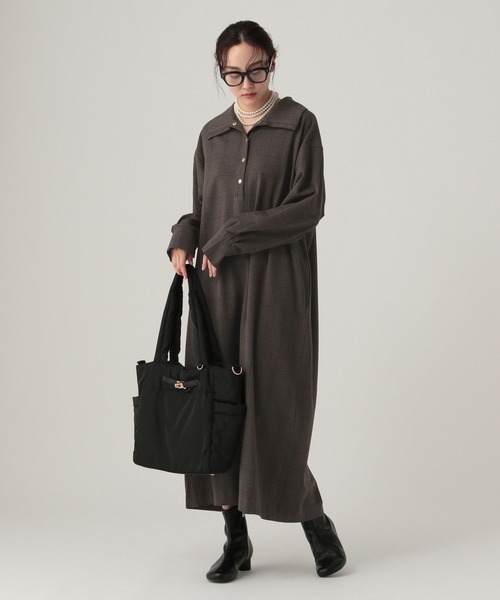 Elura（エルーラ）の「スリムウォームスキッパーワンピース/605970（ワンピース・レディース・チャコールグレー/ブラック/ネイビー・FREE）」の9枚目の写真