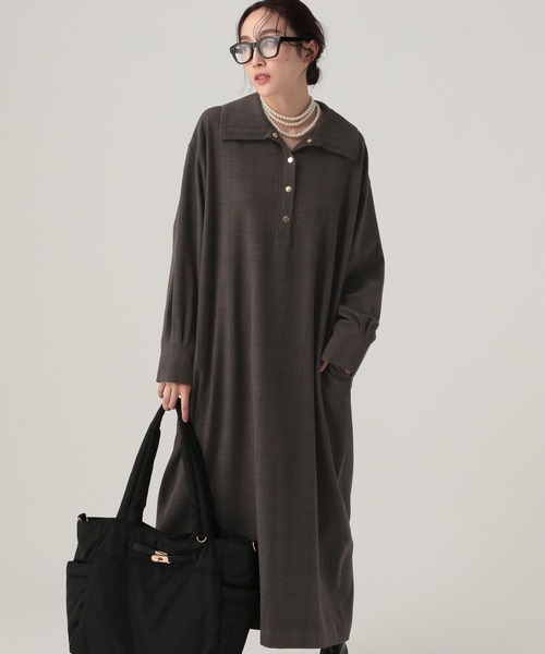 Elura（エルーラ）の「スリムウォームスキッパーワンピース/605970（ワンピース・レディース・チャコールグレー/ブラック/ネイビー・FREE）」の10枚目の写真