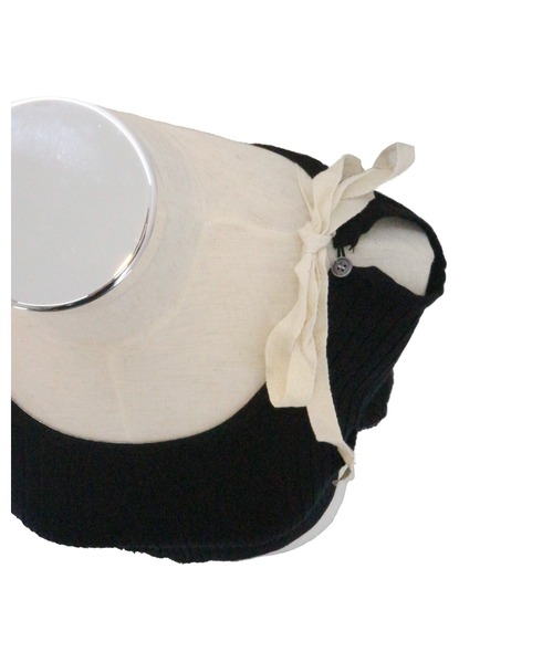 JilLA(ジルア)の「Ribbed Knit Shoulder Ribbon Tops / リブニットショルダーリボントップス(ニット/セーター・レディース・ブラック/グレー・FREE)」の3枚目の写真