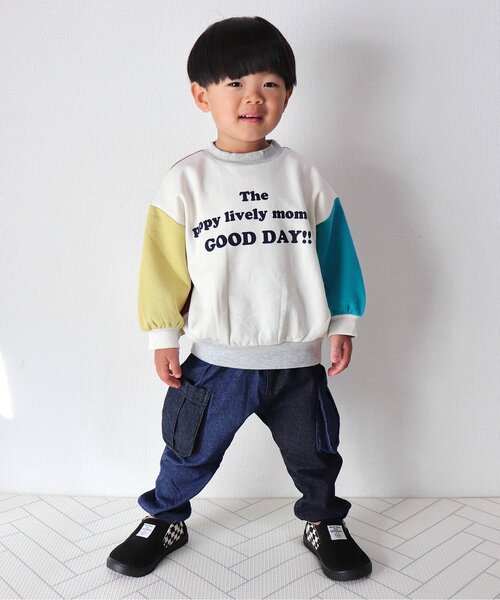 BREEZE(ブリーズ)の「【裏起毛】あったか らくらくサイドポケットパンツ_ジュニア対応(カーゴパンツ・キッズ・その他12/インディゴブルー/その他11/チャコール・90/100/150/140/120/130/110)」の5枚目の写真