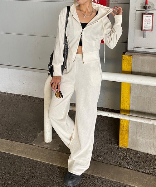 セール】ラメジップパーカーパンツセットアップ（セットアップ）｜non