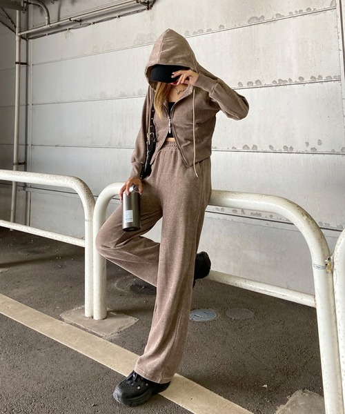 セール】ラメジップパーカーパンツセットアップ（セットアップ）｜non