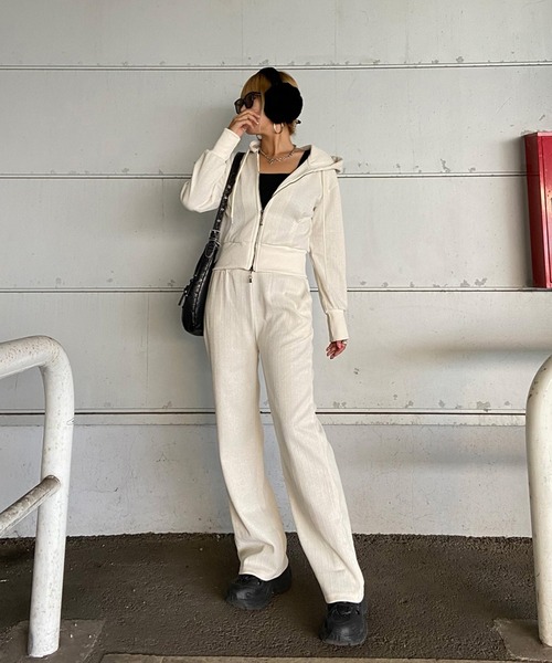 セール】ラメジップパーカーパンツセットアップ（セットアップ）｜non