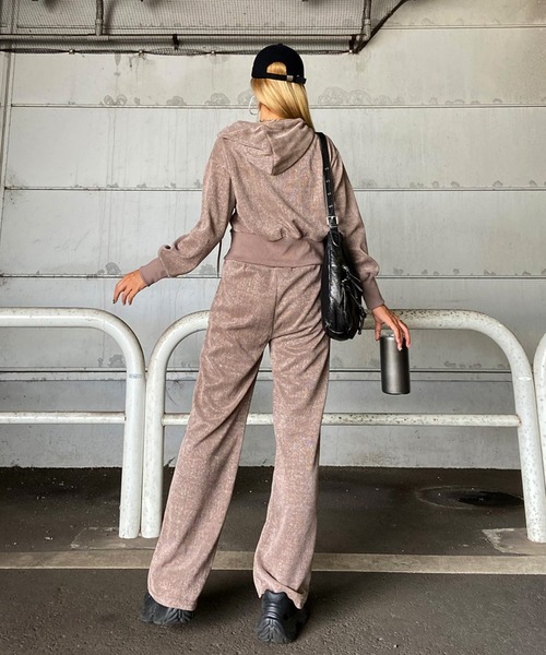 セール】ラメジップパーカーパンツセットアップ（セットアップ）｜non