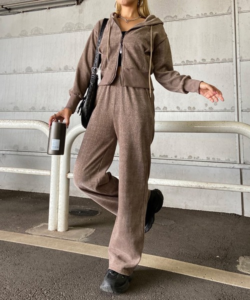 セール】ラメジップパーカーパンツセットアップ（セットアップ）｜non