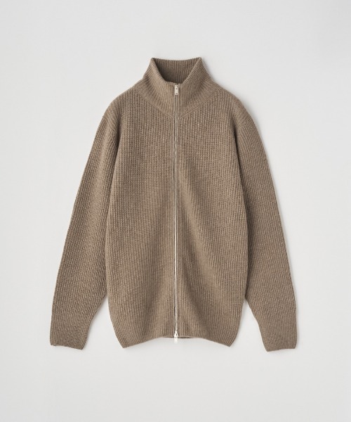 JOHN SMEDLEY（ジョンスメドレー）の「［Eco Cashmere］カシミヤ混 フルジップスタンドネック長袖ドライバーズニットジャケット（ニット/セーター・メンズ・ベージュ系その他2/ブラウン系その他/グレー・M/S/L）」の2枚目の写真