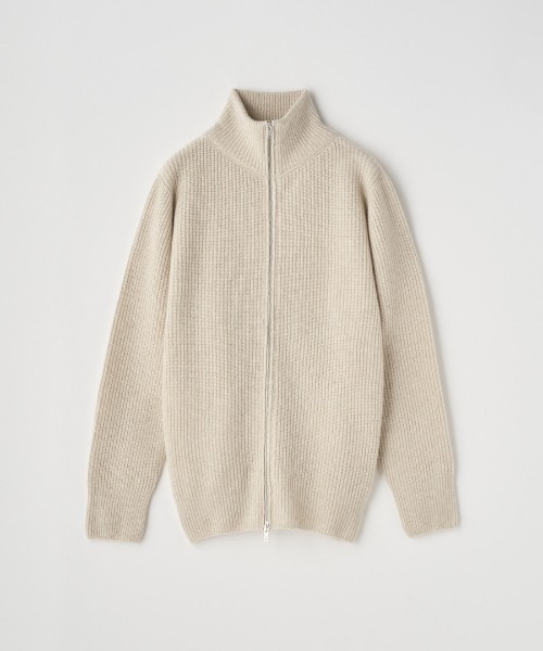 JOHN SMEDLEY（ジョンスメドレー）の「［Eco Cashmere］カシミヤ混 フルジップスタンドネック長袖ドライバーズニットジャケット（ニット/セーター・メンズ・ベージュ系その他2/ブラウン系その他/グレー・M/S/L）」の3枚目の写真