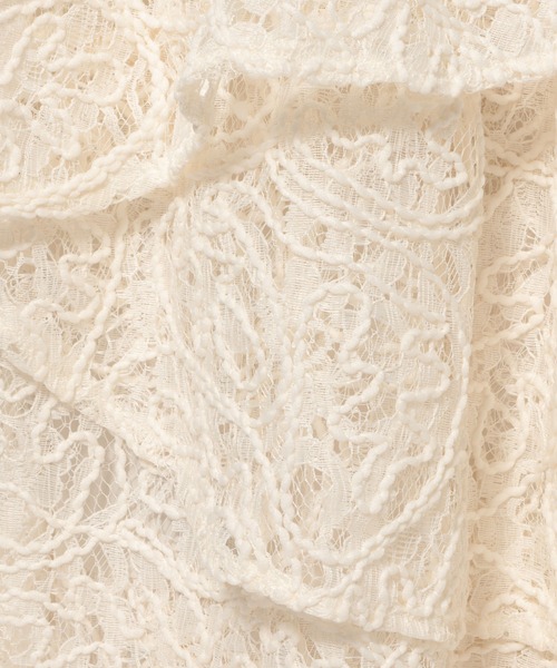 mysty woman（ミスティウーマン）の「起毛レースティアードスカート 588961（スカート・レディース・アイボリー/ブラック・FREE）」の12枚目の写真
