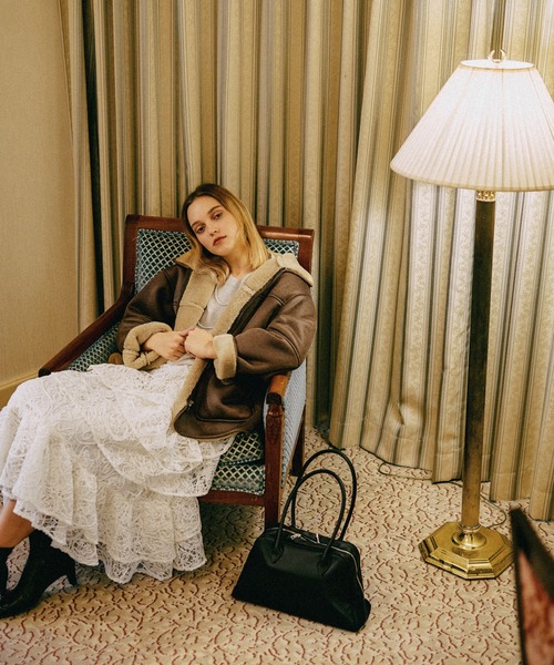 mysty woman（ミスティウーマン）の「起毛レースティアードスカート 588961（スカート・レディース・アイボリー/ブラック・FREE）」の19枚目の写真