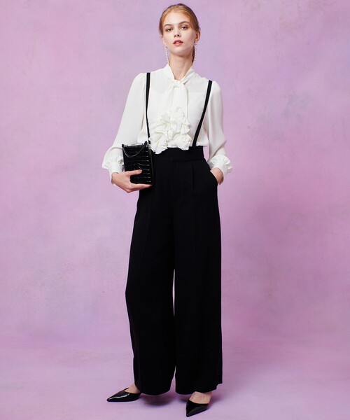 LOULOU WILLOUGHBY】ペタルフリルボウタイブラウス（シャツ/ブラウス