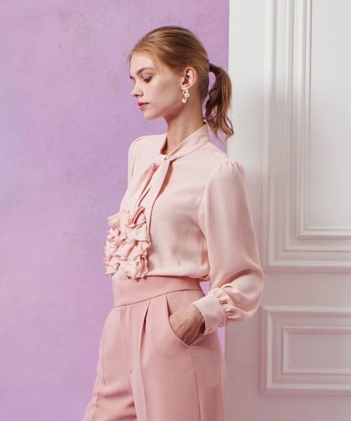 LOULOU WILLOUGHBY】ペタルフリルボウタイブラウス（シャツ/ブラウス